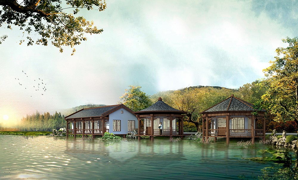 設(shè)計水上餐廳效果圖